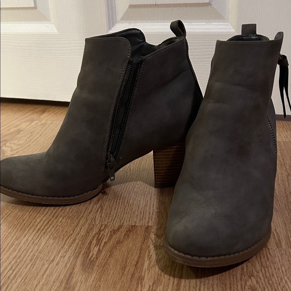 JustFab Charcoal Ankle Booties